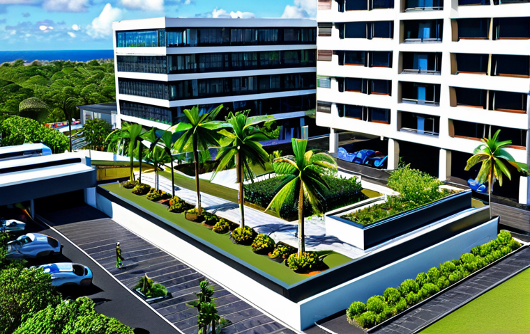 모리셔스 경제 상황 - "A vibrant beach scene in Mauritius with tourists enjoying various water activities (windsurfing, sw... 모리셔스 경제 상황 - "A vibrant beach scene in Mauritius with tourists enjoying various water activities (windsurfing, sw...